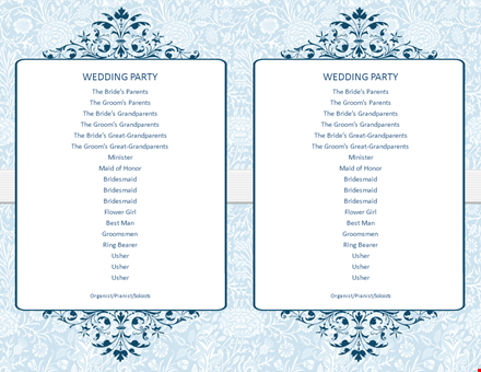 wedding program template | customize beautiful wedding programs template