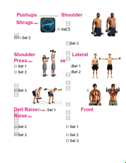 raise your fitness level with our simple workout checklist template template