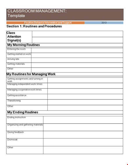 effective classroom management plan for teachers to manage class behavior and engage students template