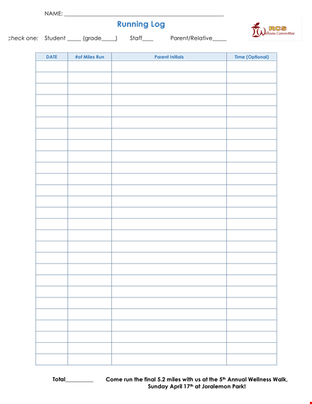 download our free pdf running log template | track and improve your runs template