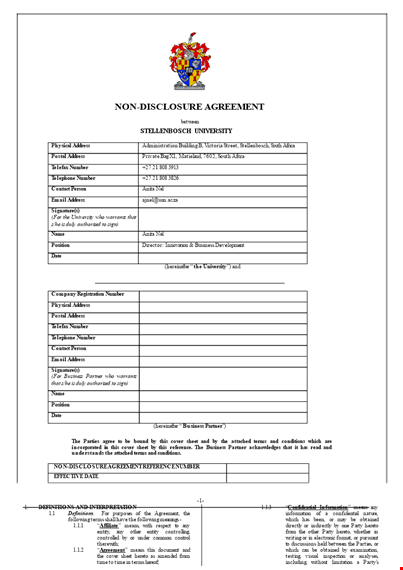 confidentiality agreement template | protect your information template