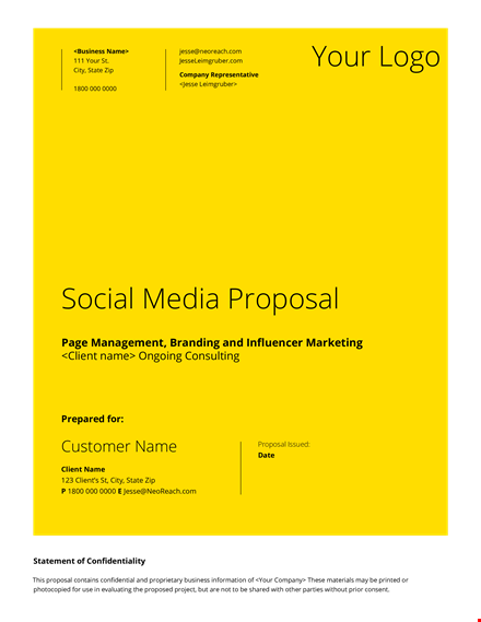 company social media proposal - expert guidelines for effective social media and content marketing template