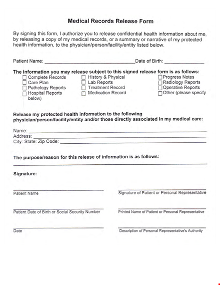medical records release form template