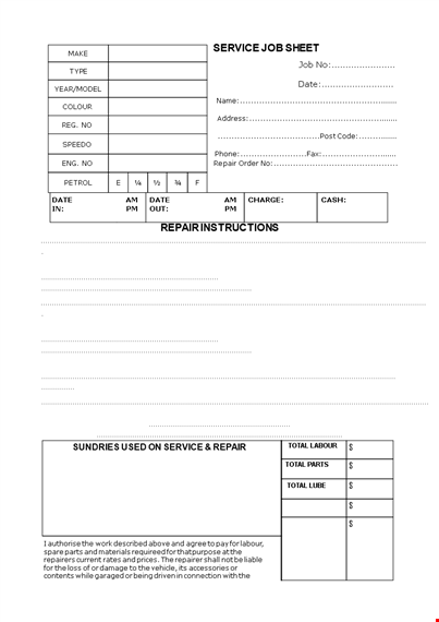 service job template