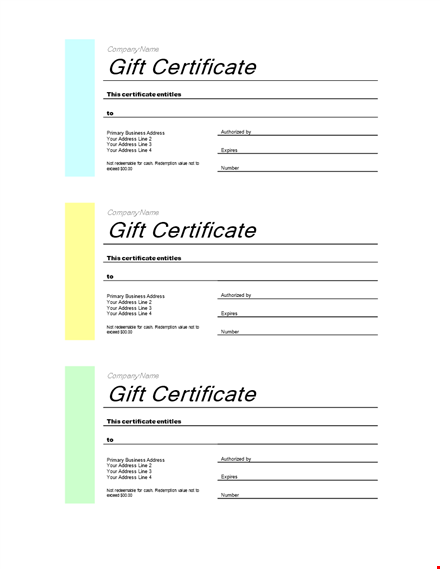 customizable gift certificate template - download now template