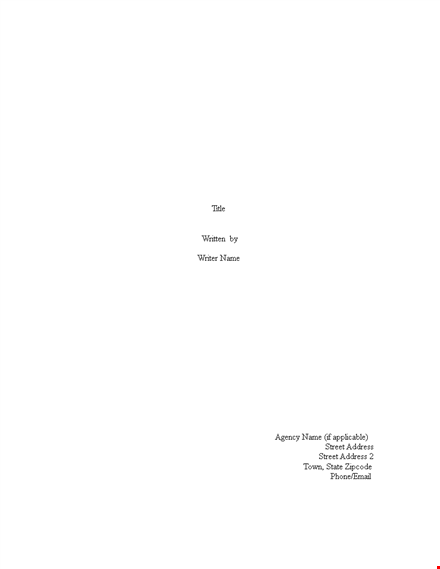 professional screenplay template - organize character, action, scene, and dialogue template