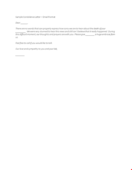 sample condolence letter and email | tips and examples template