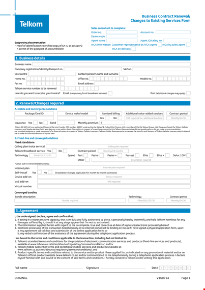 renew your business services - mobile, passport & more | telkom template