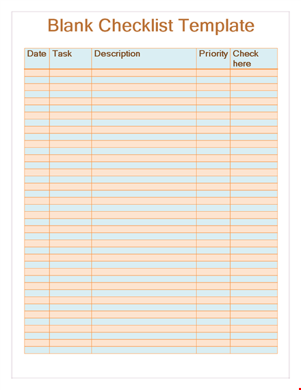 blank checklist template in word template