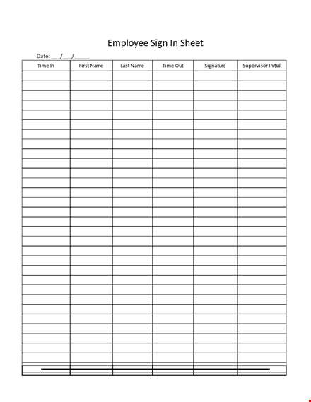 daily employee sign in sheet template template