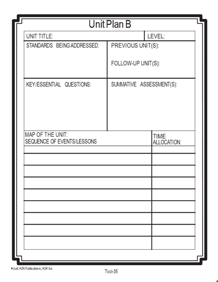 unit plan template | assessment, strategies & resources template