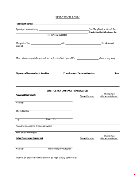 get your child's permission slip signed - contact parent or guardian via phone template