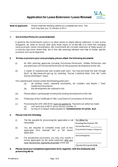 lease renewal extension application template