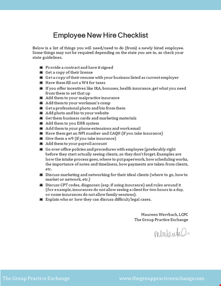 streamline your onboarding process with our new hire checklist template