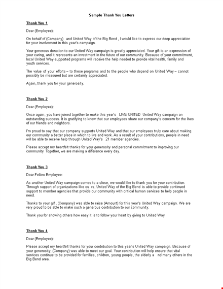 thank you letter to employee for gift example template