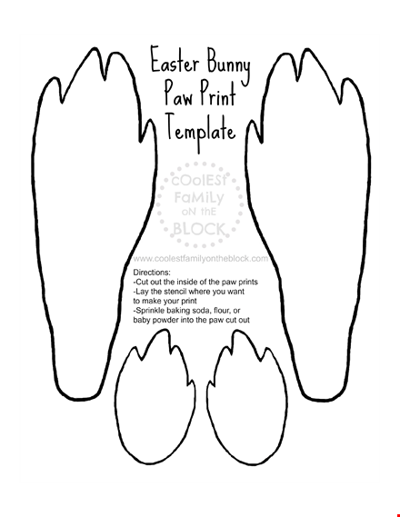 easter bunny paw print template | cftb template
