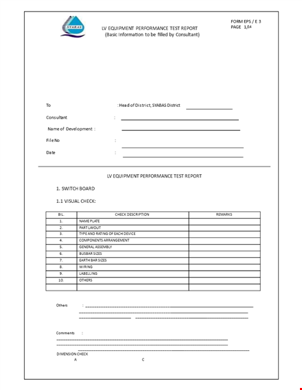 equipment performance test: optimizing performance, analyzing comments, phase testing & boosters template