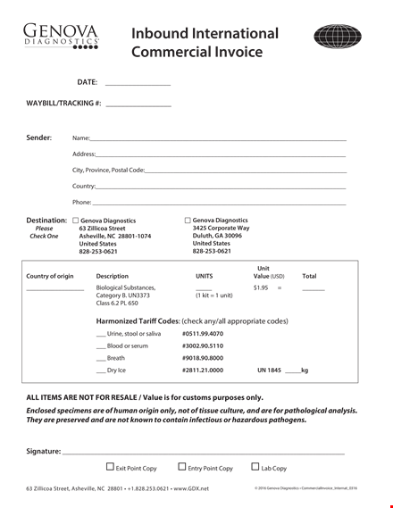 international commercial invoice template pdf template