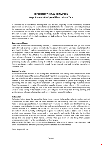 expository essay example template