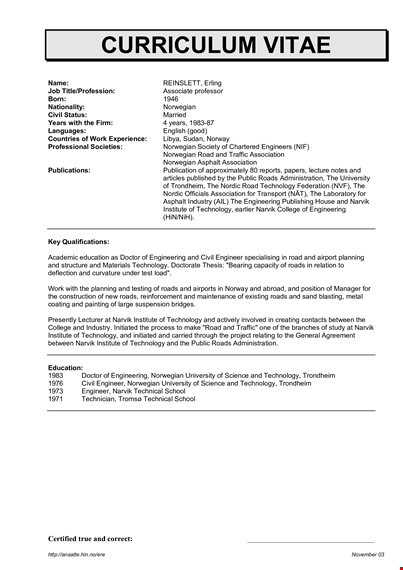 maintenance engineer - administration and public | narvik template