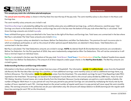 salary pay stub template template