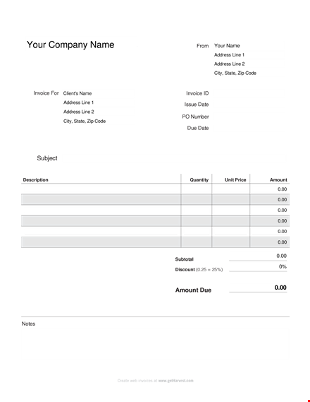 free sample invoice template with address template