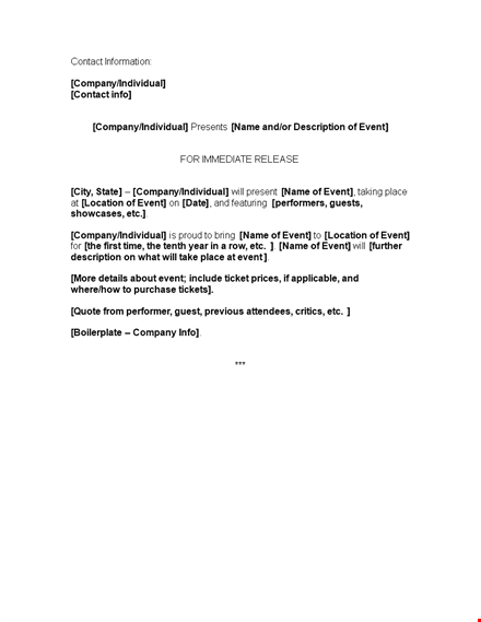 effective press release template for companies template