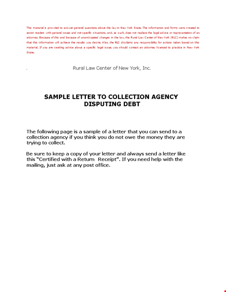 debt agency letter template template