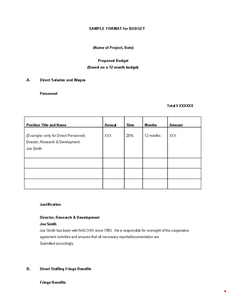 example budget proposal template template