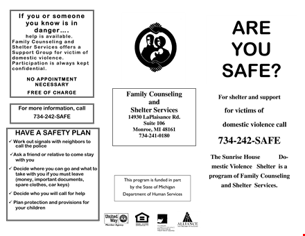 domestic violence shelter brochure template