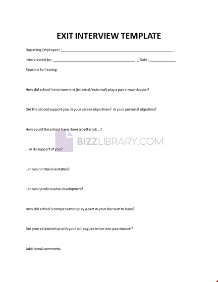 exit interview template