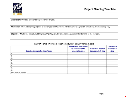 efficient project planning template - streamline your process template