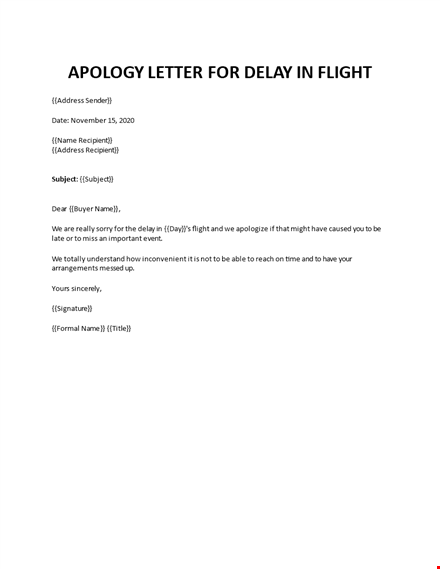 apology letter for delay in flight template