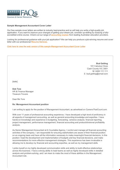 management cover letter template