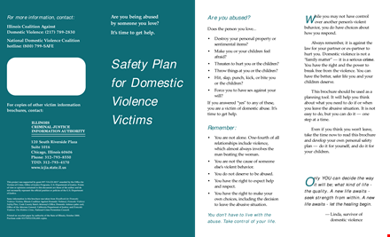 domestic violence safety plan brochure template