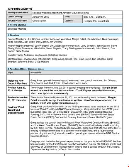 project meeting minutes template | eutzzdcn | council | grant funding template