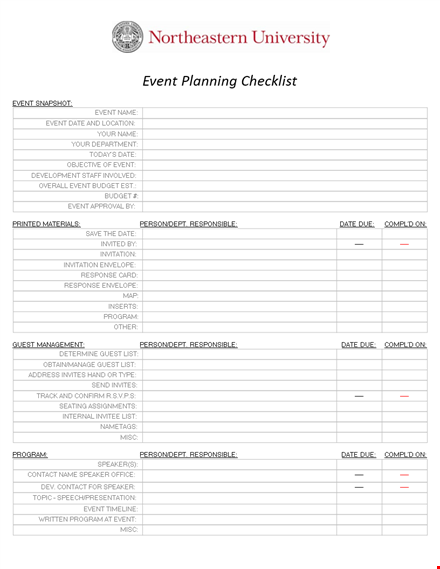 event planning checklist template - your complete guide for organizing successful events template