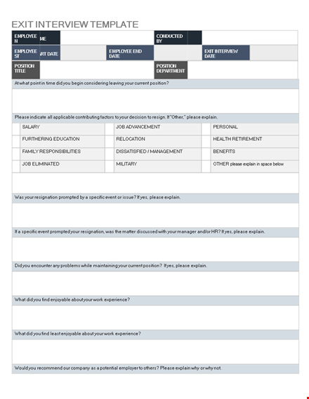 effective exit interview template | streamline your employee exit process template