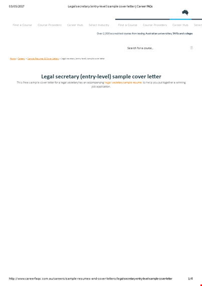legal secretary cover letter template