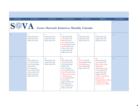 monthly travel calendar template template