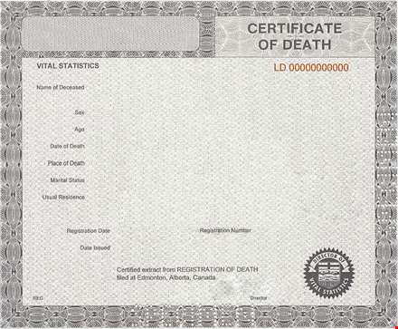 create custom death certificates online - easy-to-use templates template