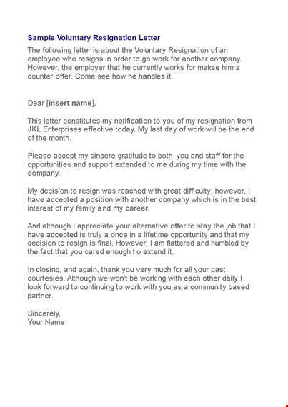 letter of volunteer resignation template template