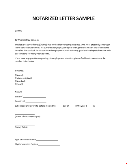 notarized letter template