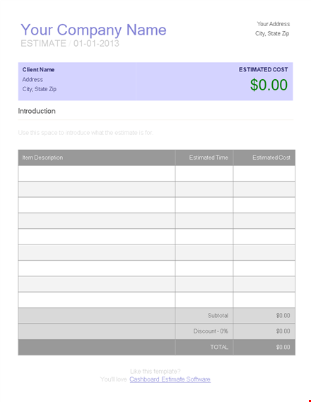 customize your estimates with our quote template template