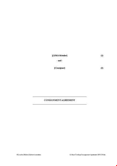consignment agreement sample template