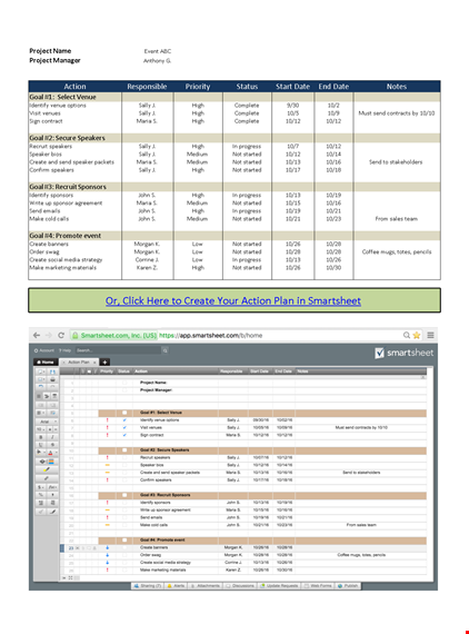 monthly sales action plan template template