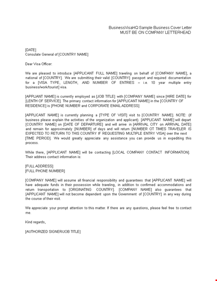 sample business cover letter template
