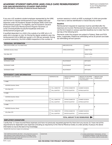 get reimbursed quickly with our simple form | state quarter info template