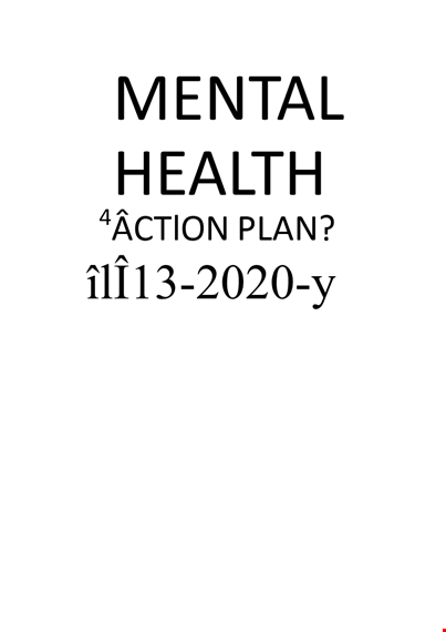 mental health action plan: promoting health, rights, and support for mental disorders template