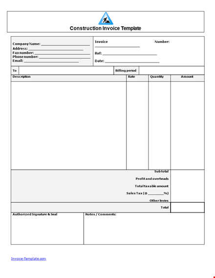sample construction invoice template template